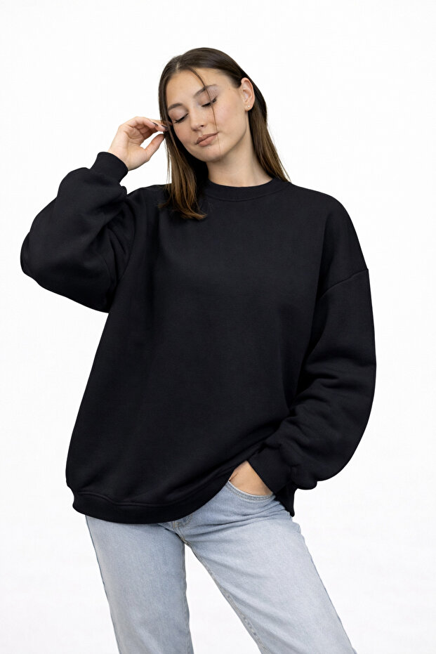 سترة نسائية فضفاضة بياقة دائرية وثلاث خيوط - 1