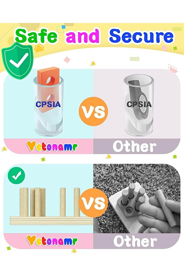 لعبة فرز وتكديس خشبية - 3