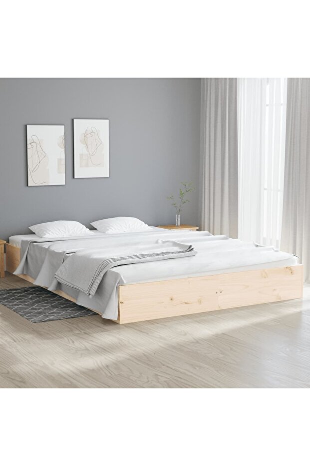 Bed Frame without Mattress Solid Wood 140x200 cm