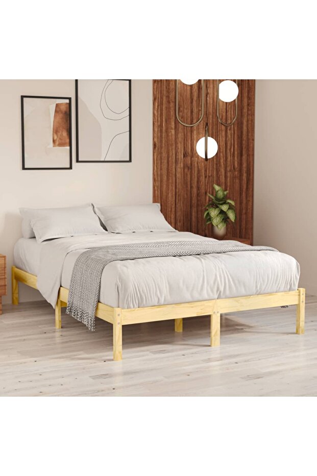 810037 Bed Frame without Mattress Solid Wood 200x200 cm