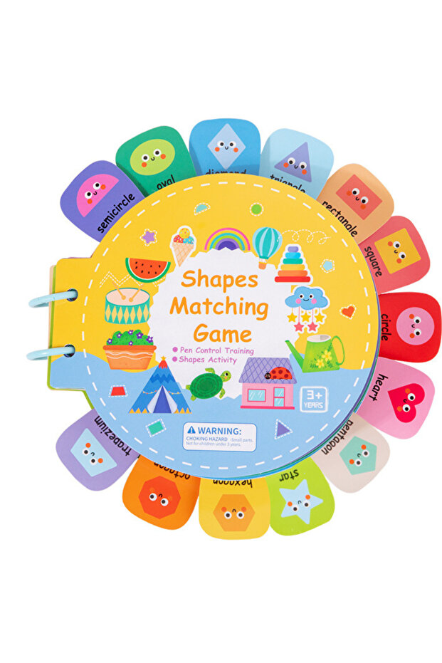 Shapes Matching Busy Book – Reusable Activity Learning Book – Educational Toy – 3+ Years