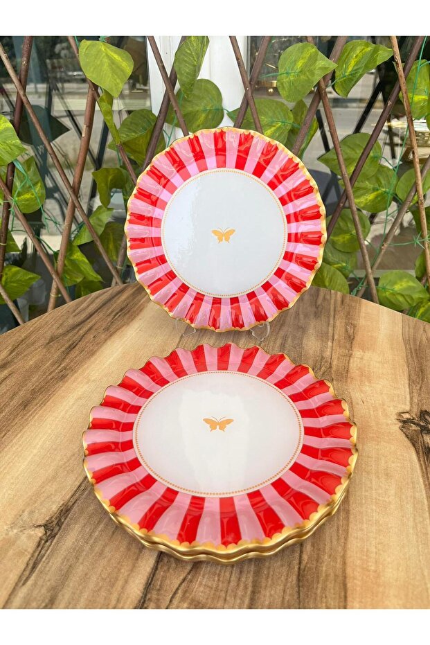 Pembe Kelebek servis Tabağı - 2