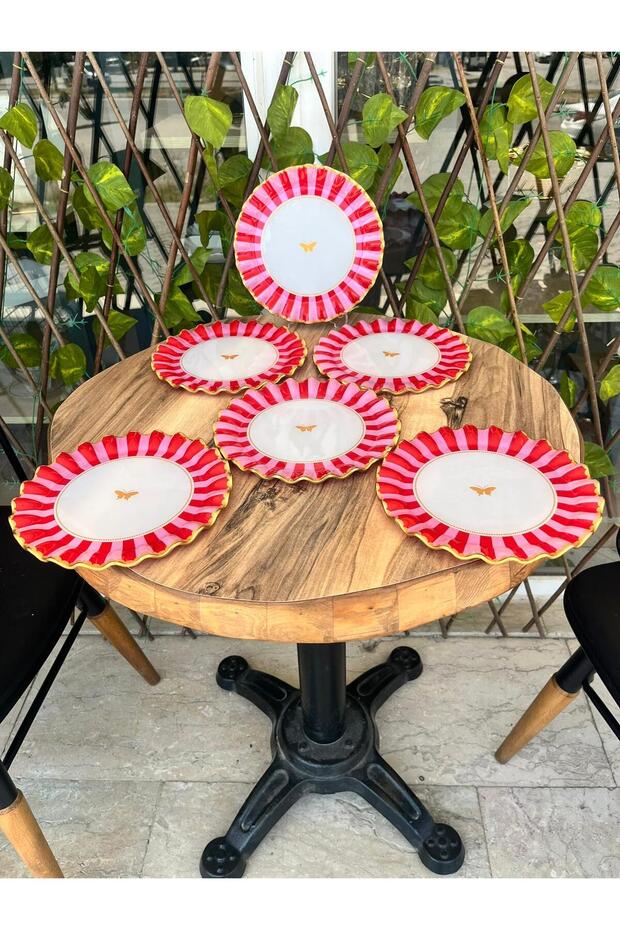 Pembe Kelebek servis Tabağı - 1