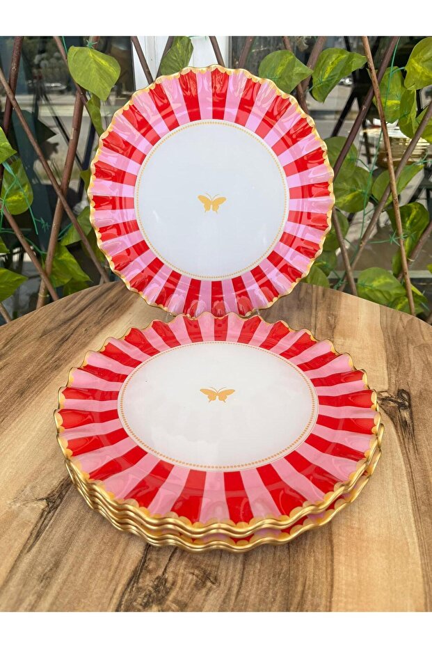 Pembe Kelebek servis Tabağı - 3