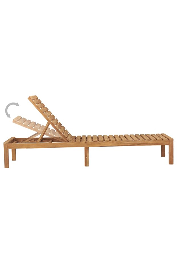 Sun Lounger Solid Teak Wood - 5
