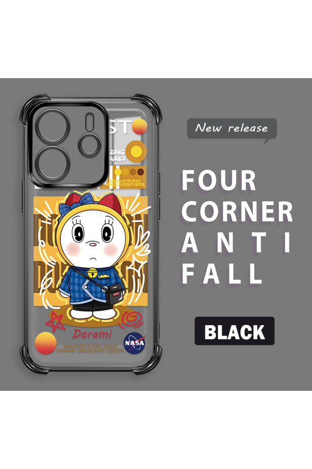 حافظة حماية من السيليكون الشفاف المتوافقة مع هاتف Redmi Note 14 من Doraemon - 1