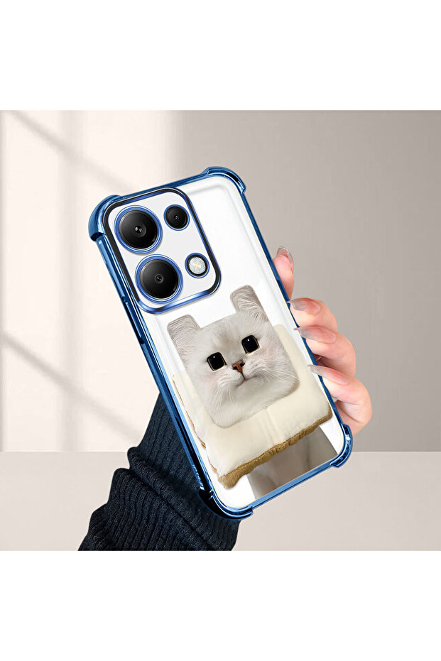 Redmi Note 13 Pro 4g Compatible Transparent Silicone Flutter Protective Case with Cat Pattern - 5