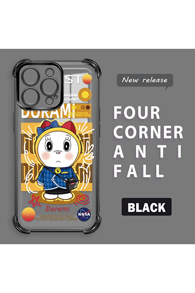 حافظة حماية من السيليكون الشفاف المتوافقة مع هاتف iPhone 15 Pro Max من Doraemon - 1