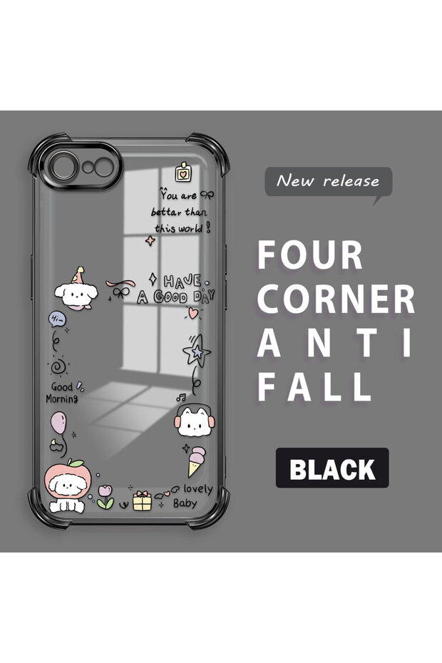 حافظة حماية من السيليكون الشفاف المتوافقة مع iPhone 7/8/SE 2020 2022 بنمط إبداعي - 1