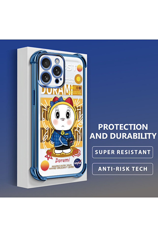 iPhone 16 Pro Max Compatible Transparent Silicone Flutter Protective Case Doraemon - 3