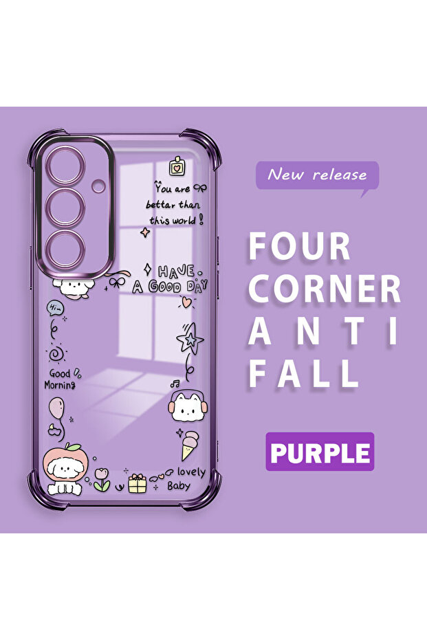 Samsung Galaxy S24 Plus Compatible Transparent Silicone Flutter Protective Case Creative Pattern - 1