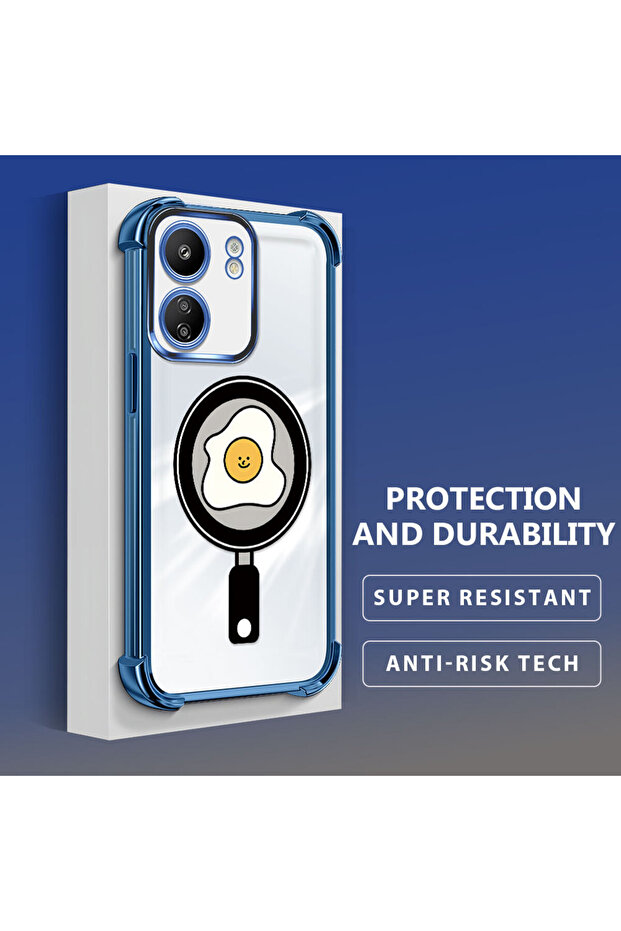 حافظة حماية من السيليكون الشفاف المتوافقة مع Poco C65 بنمط مموج - 3