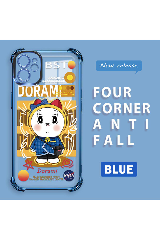 iPhone 11 Compatible Transparent Silicone Flutter Protective Case Doraemon - 1