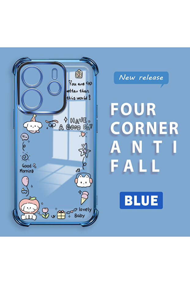 حافظة حماية من السيليكون الشفاف المتوافقة مع Redmi Note 14 بنمط إبداعي - 1