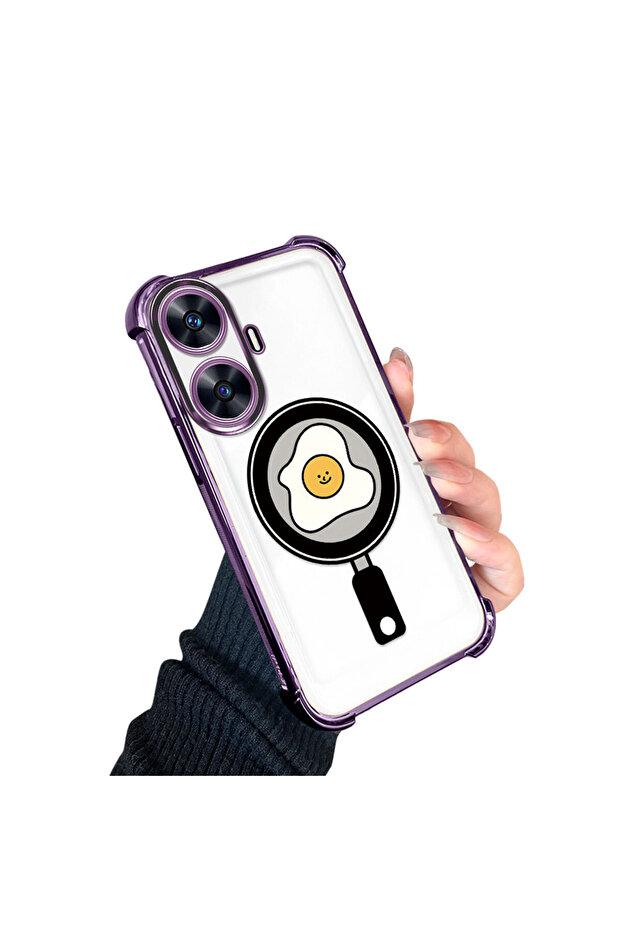 حافظة حماية من السيليكون الشفاف المتوافقة مع هاتف Realme C55 بنمط مموج - 2