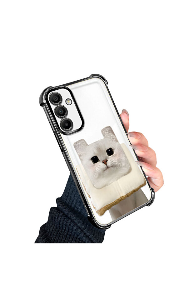 حافظة حماية من السيليكون الشفاف متوافقة مع هاتف سامسونج جالاكسي A15 بنمط القطط - 2