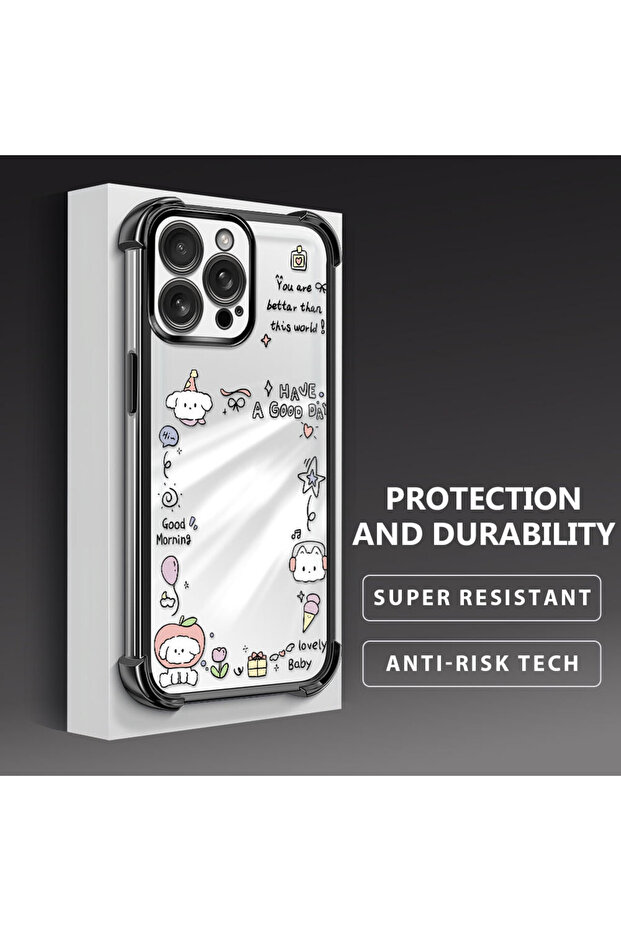 حافظة واقية من السيليكون الشفاف المتوافقة مع هاتف iPhone 16 Pro Max بنمط إبداعي - 3