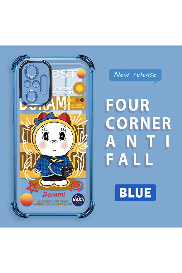 Redmi Note 10 Pro Compatible Transparent Silicone Flutter Protective Case Doraemon - 1