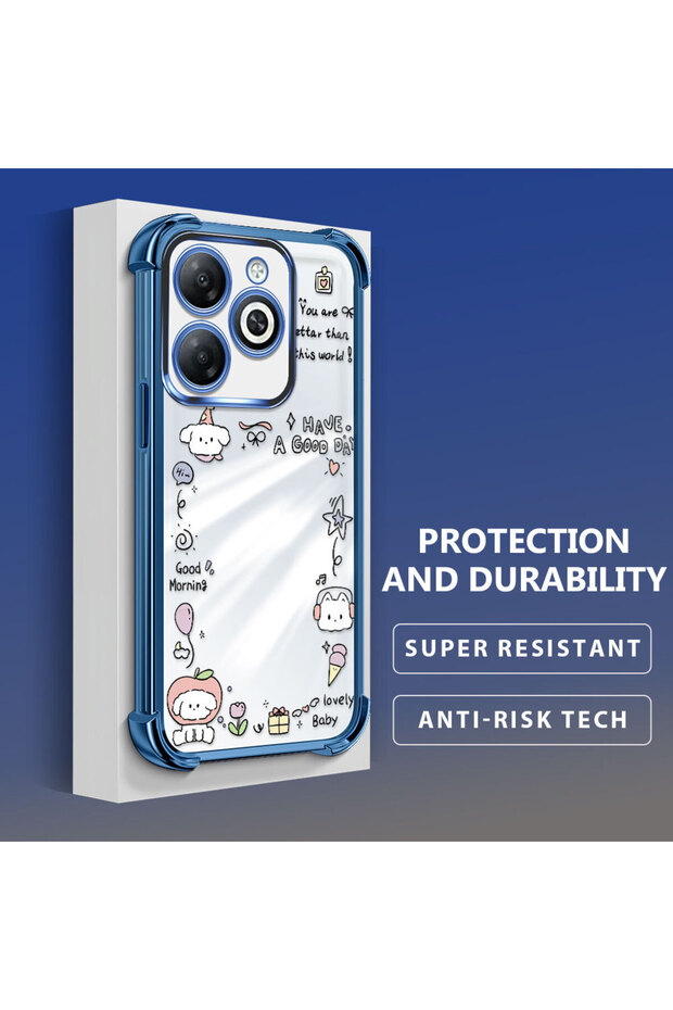 حافظة حماية من السيليكون الشفاف المتوافقة مع Tecno Spark 20/20C، نمط إبداعي - 3