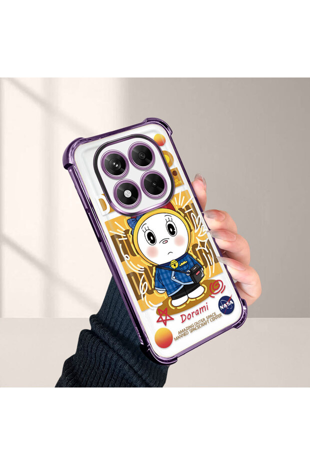 حافظة حماية شفافة من السيليكون متوافقة مع هاتف ريدمي نوت 14 برو 4G بتصميم دورايمون - 4