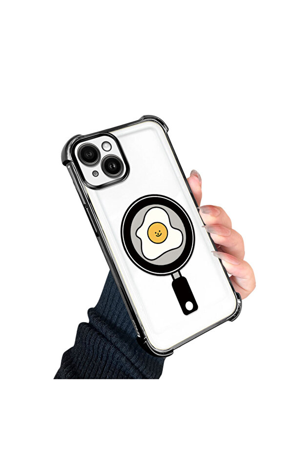 حافظة حماية من السيليكون الشفاف المتوافقة مع هاتف iPhone 14 Plus بنمط مربعات - 2