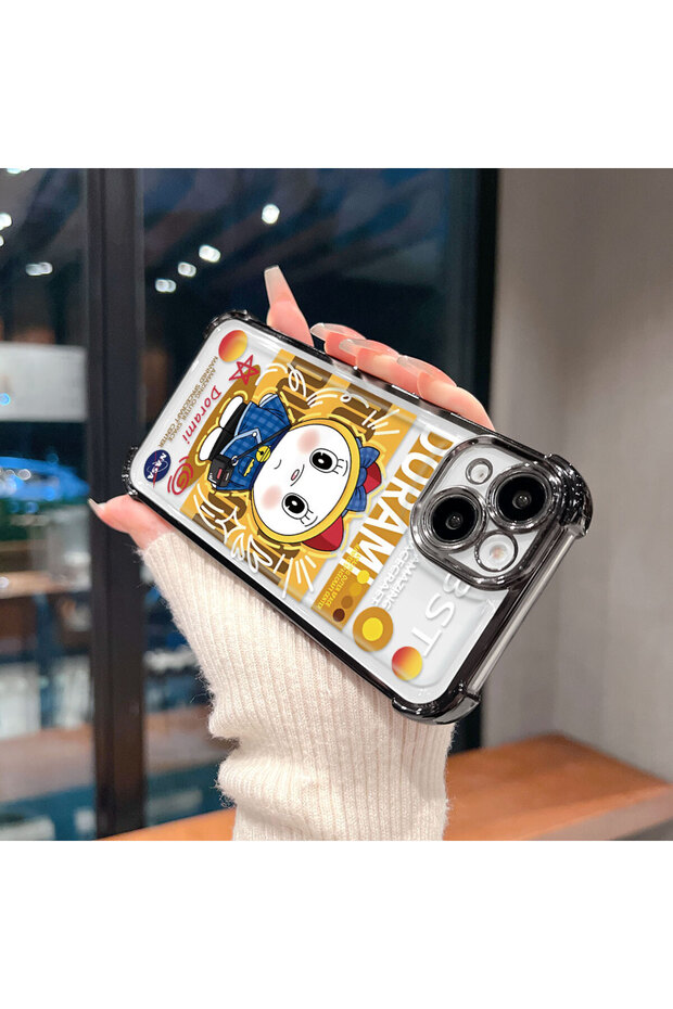 حافظة حماية شفافة من السيليكون متوافقة مع آيفون 15، تصميم دورايمون - 6