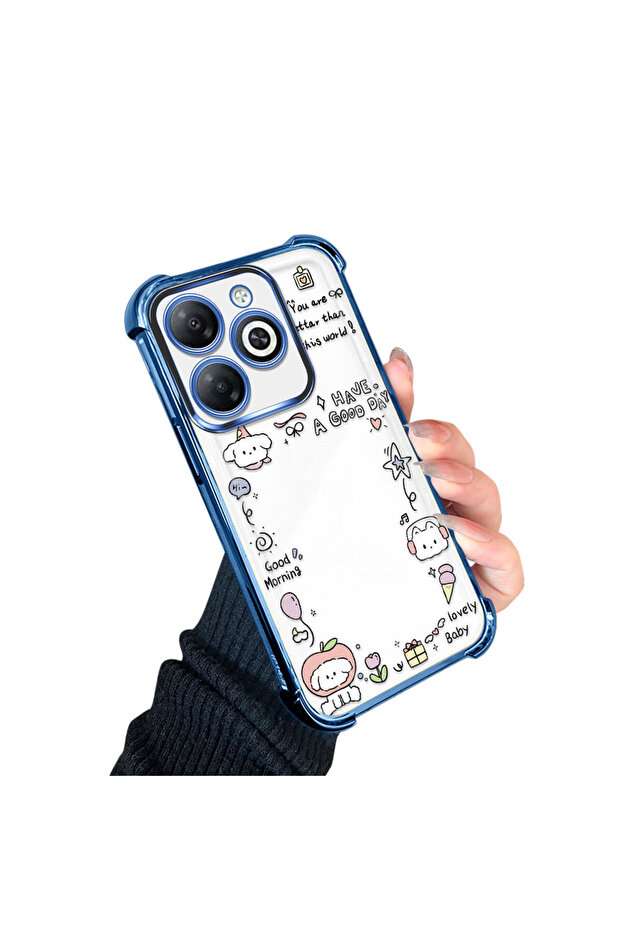 حافظة حماية من السيليكون الشفاف المتوافقة مع Tecno Spark 20/20C، نمط إبداعي - 2