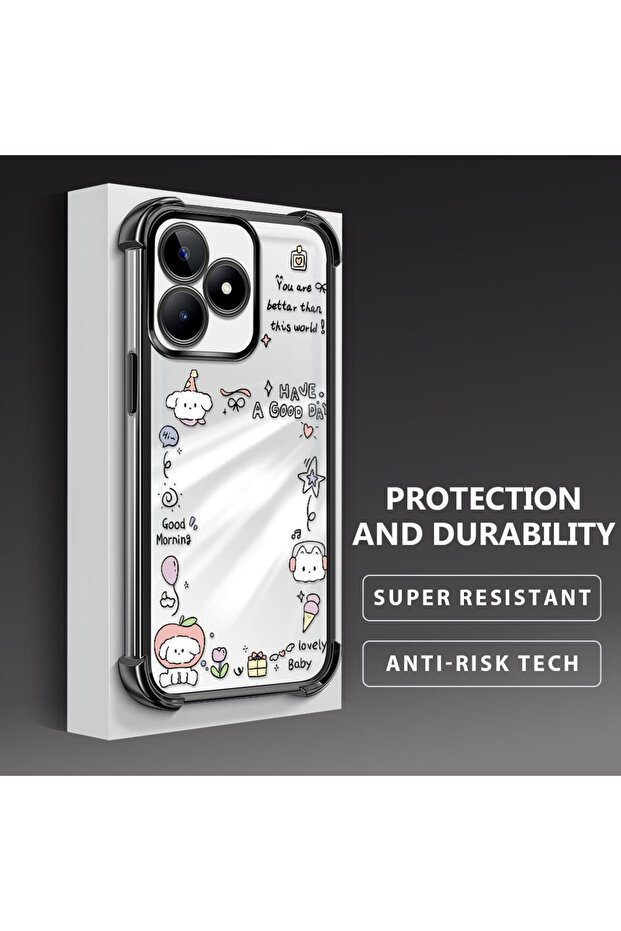 حافظة حماية من السيليكون الشفاف المتوافقة مع Realme C51، نمط إبداعي - 3