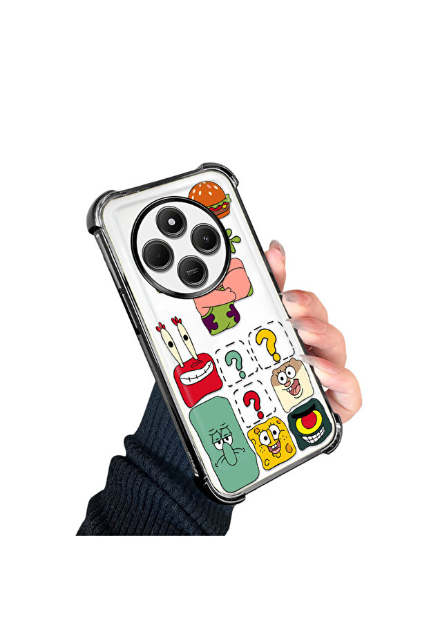 Redmi A4 Compatible Transparent Silicone Flutter Protective Case Spongebob - 2