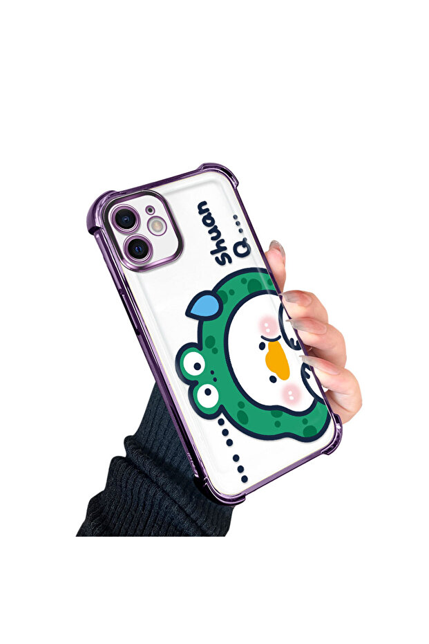 حافظة حماية من السيليكون الشفاف المتوافقة مع هاتف iPhone 12، كرتونية لطيفة - 3