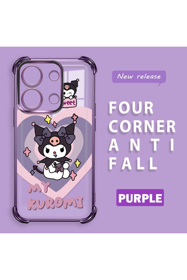 Redmi Note 13 Compatible Transparent Silicone Flutter Protective Case with Pattern - 3