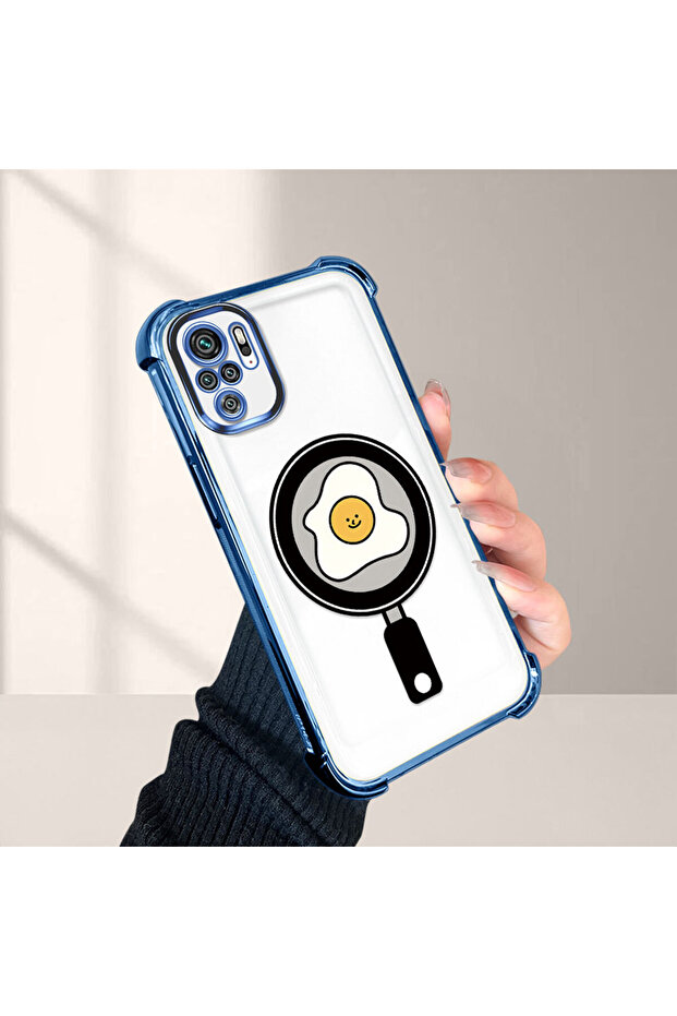 حافظة حماية من السيليكون الشفاف المتوافقة مع Poco M5S بنمط مربعات - 4