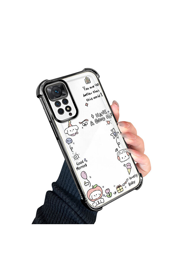 Redmi Note 11 Pro Compatible Transparent Silicone Flutter Protective Case Creative Pattern - 2