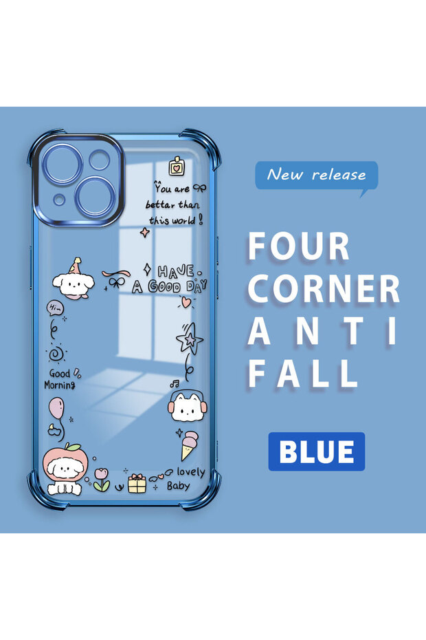 iPhone 14 Compatible Transparent Silicone Flutter Protective Case Creative Pattern - 1