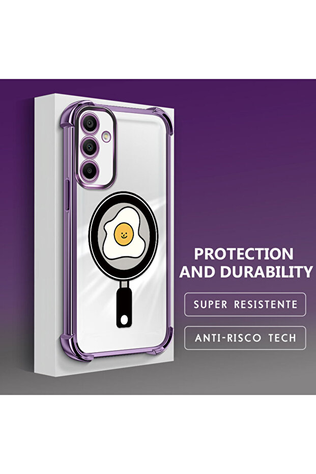 حافظة حماية من السيليكون الشفاف المتوافقة مع هاتف سامسونج جالاكسي A15 بنمط مربعات - 3