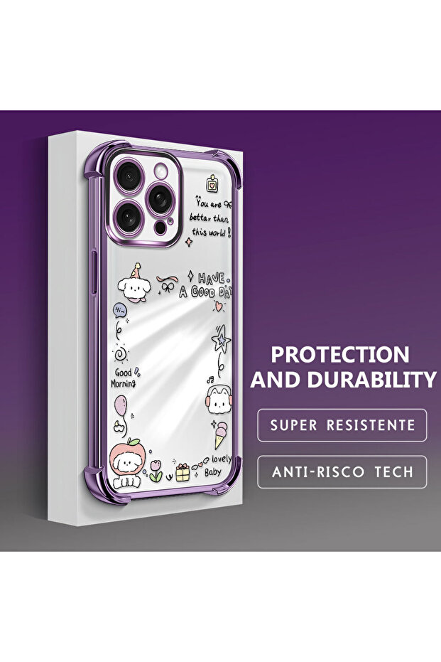 حافظة واقية من السيليكون الشفاف المتوافقة مع هاتف iPhone 15 Pro Max بنمط إبداعي - 4