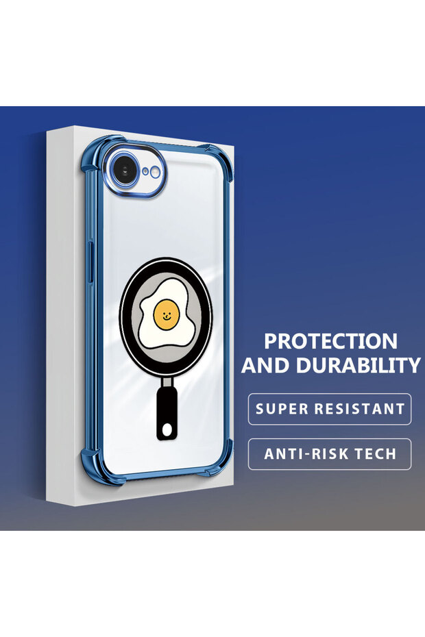 iPhone 16E Compatible Transparent Silicone Flutter Protective Case with Pan Pattern - 3