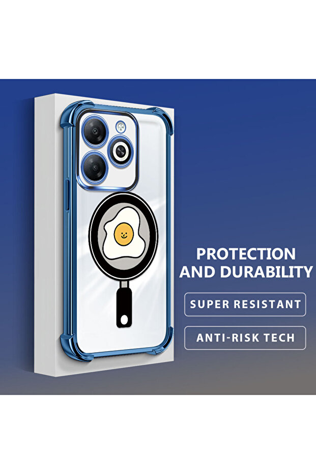 حافظة حماية من السيليكون الشفاف المتوافقة مع هاتف Infinix Smart 8/8 Pro بنمط مربعات - 3