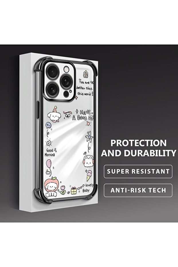 حافظة واقية من السيليكون الشفاف المتوافقة مع هاتف iPhone 16 Pro بنمط إبداعي - 3