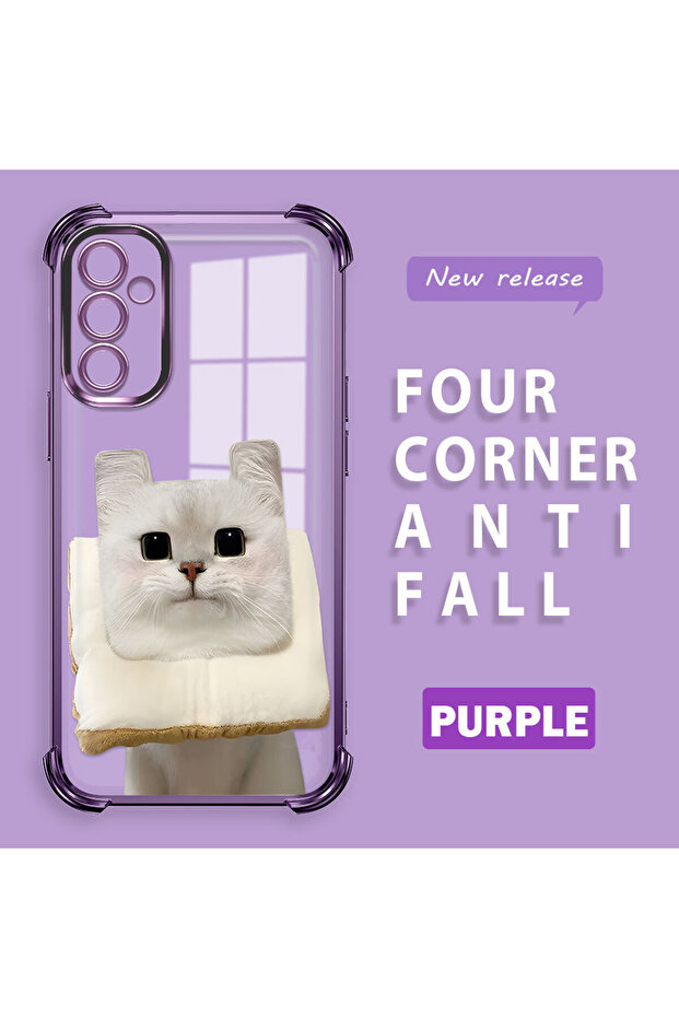 Samsung Galaxy M23 Compatible Transparent Silicone Flutter Protective Case with Cat Pattern - 1