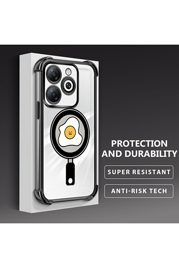 Tecno Spark 20/20C Compatible Transparent Silicone Flutter Protective Case with Pan Pattern - 3