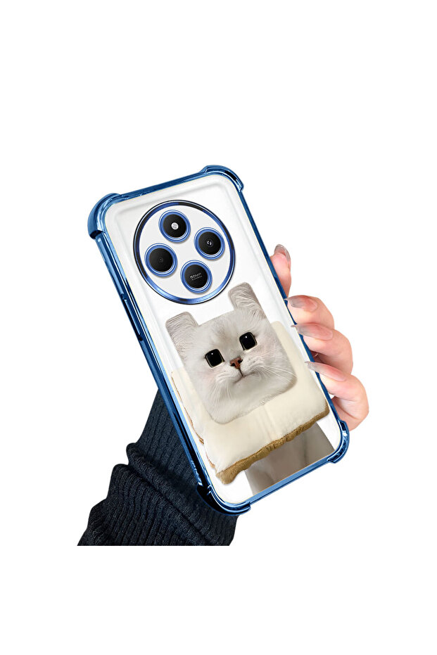 حافظة حماية من السيليكون الشفاف المتوافقة مع Redmi A4 بنمط القطط - 2