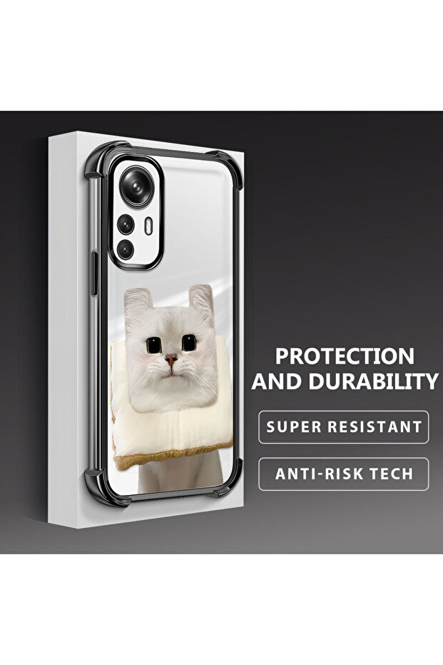حافظة حماية من السيليكون الشفاف المتوافقة مع Mi 12T بنمط القطط - 3