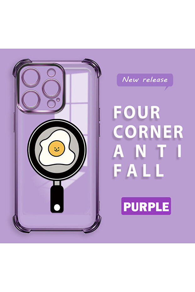 iPhone 14 Pro Compatible Transparent Silicone Flutter Protective Case with Pan Pattern - 1