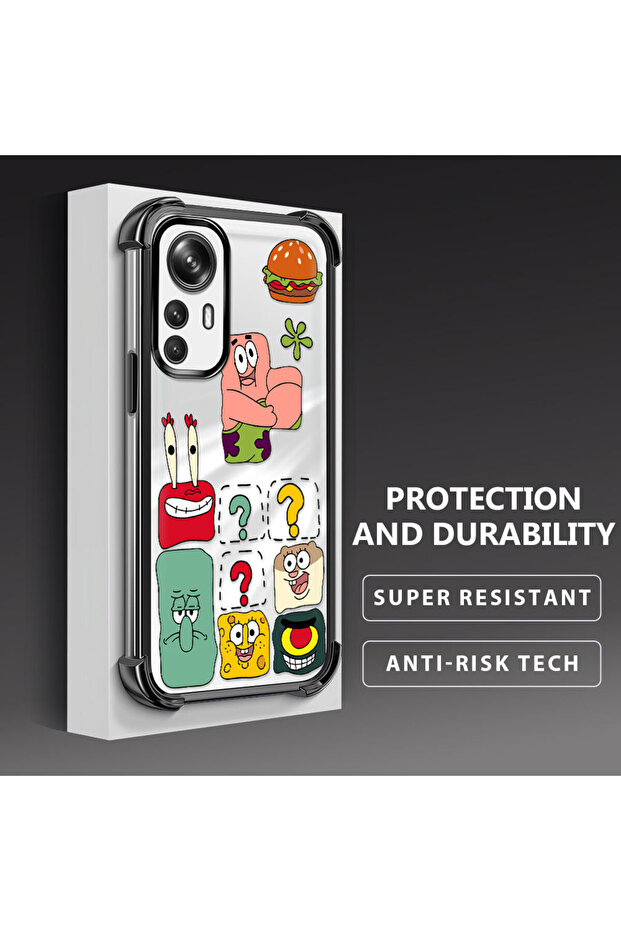 حافظة حماية من السيليكون الشفاف المتوافقة مع Mi 12T، سبونج بوب - 3