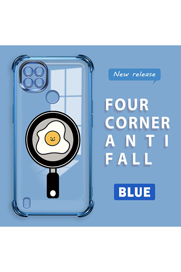 حافظة حماية من السيليكون الشفاف المتوافقة مع هاتف Realme C21 بنمط مموج - 1