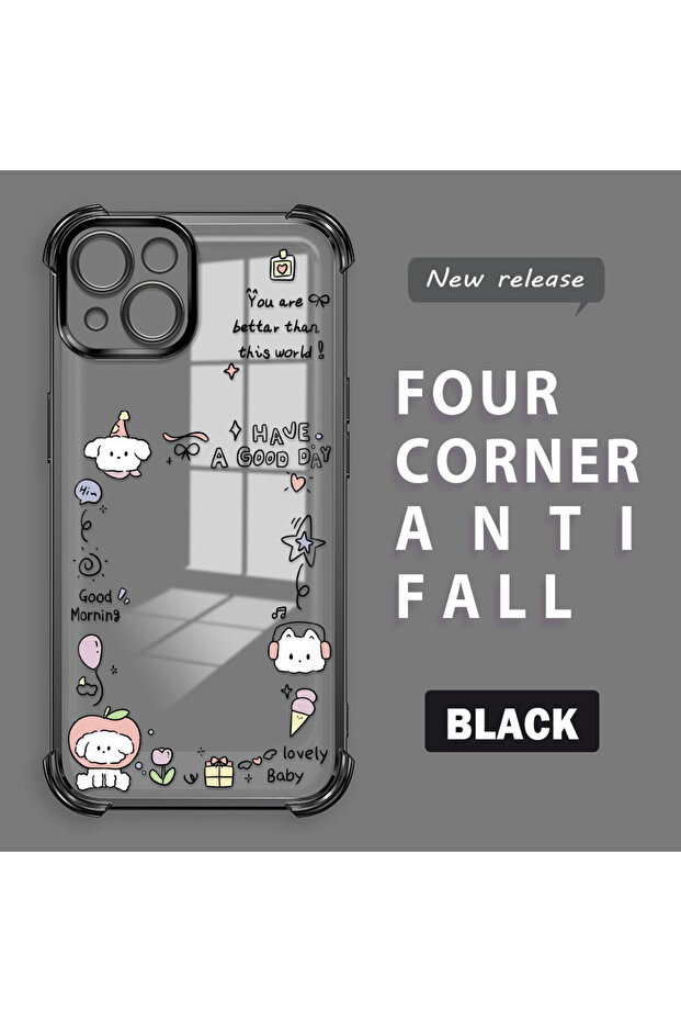 حافظة حماية من السيليكون الشفاف المتوافقة مع هاتف iPhone 13 بنمط إبداعي - 1