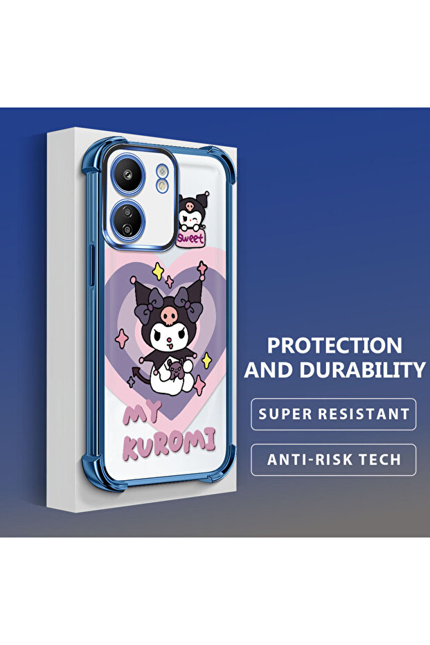 Poco C65 Compatible Transparent Silicone Flutter Protective Case with Pattern - 4