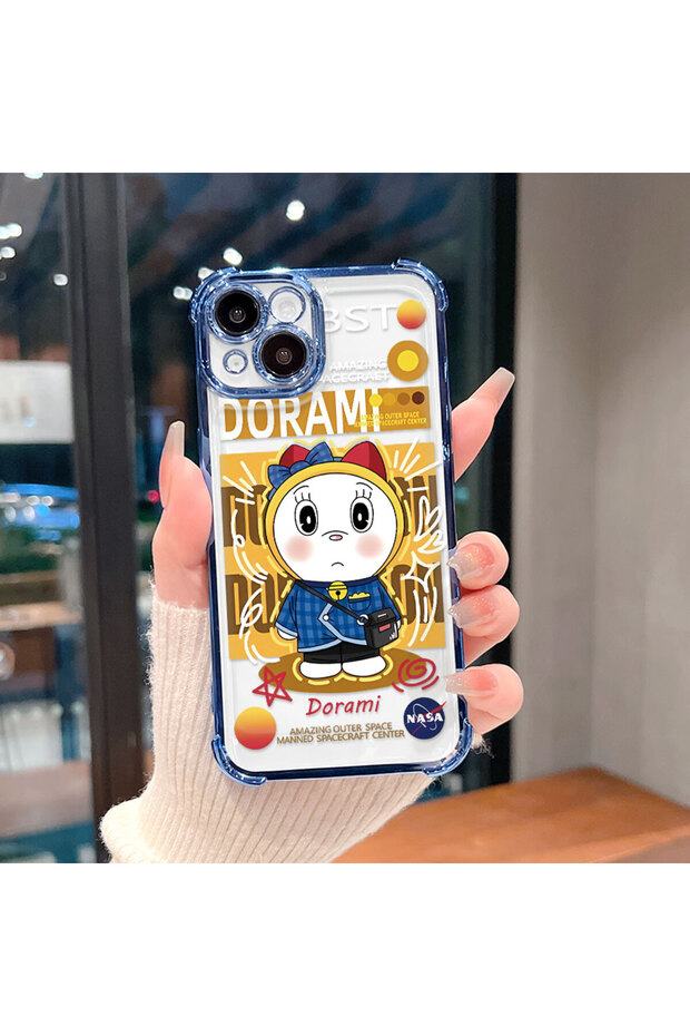 حافظة حماية من السيليكون الشفاف المتوافقة مع هاتف iPhone 14 Plus من Doraemon - 5