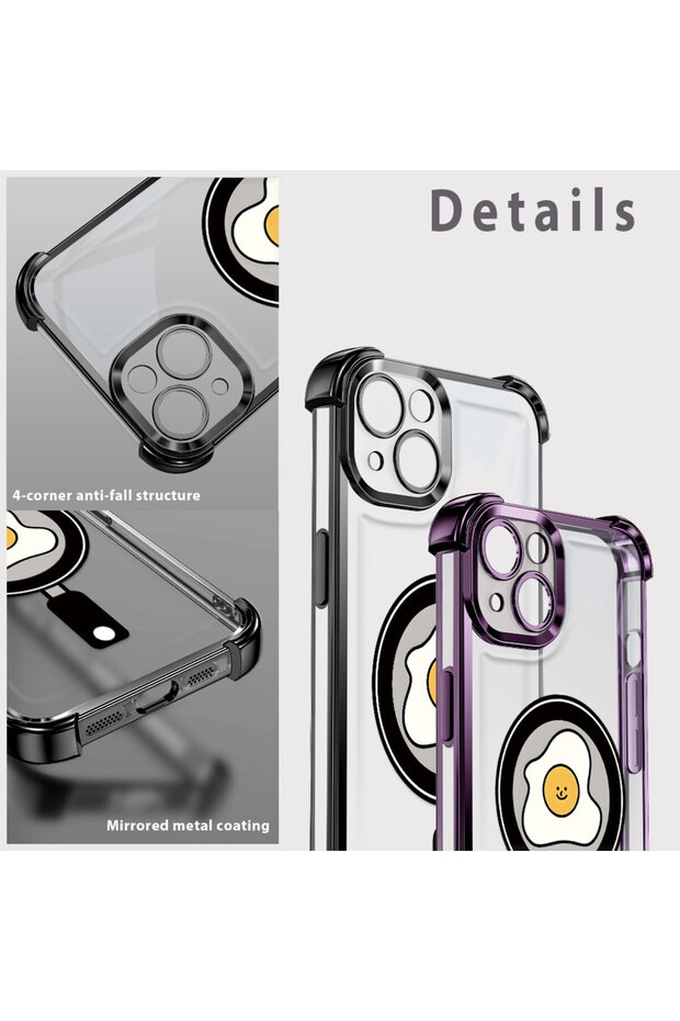 iPhone 16E Compatible Transparent Silicone Flutter Protective Case with Pan Pattern - 8